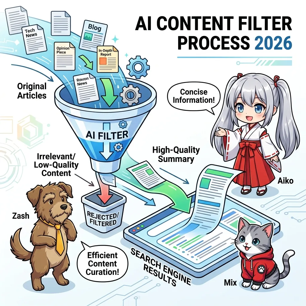 記事が検索に載り、AI要約で先食いされ、本文流入が細る構造図